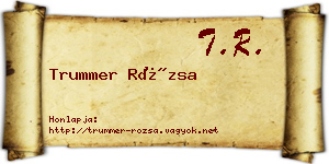 Trummer Rózsa névjegykártya