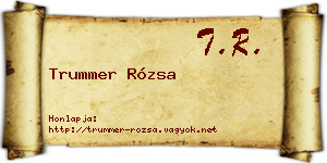 Trummer Rózsa névjegykártya